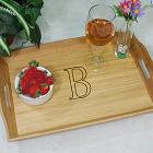 Engraved Monogrammed Bamboo Serving Tray